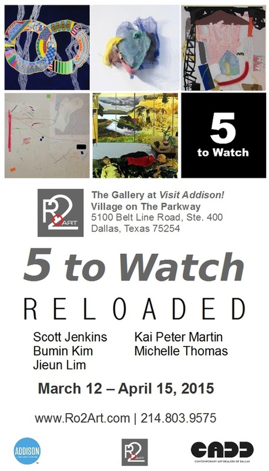 '5 to Watch' presented by Ro2 Art and The Town Of Addison, November 17- December 28, 2014 (Clockwise from Left) Yuni Lee, Rachel Fischer, Bumin Kim, Michelle Thomas, Kai Peter Martin