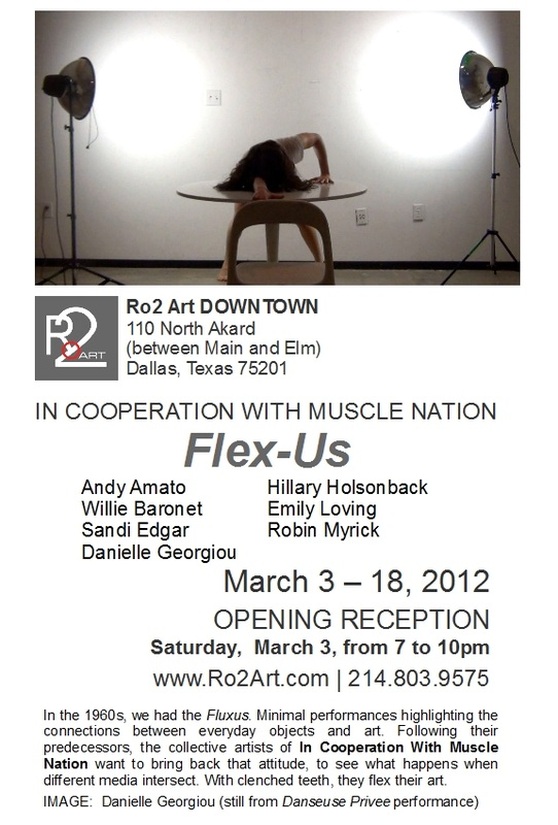 In Cooperation with Muscle Nation at Ro2 Art Downtown - Andy Amato, Willie Baronet, Sandi Edgar, Danielle Georgiou, Hillary Holsenbock, Emily Loving, Robin Myrick - opens March 3, 2012 - Dallas, TX